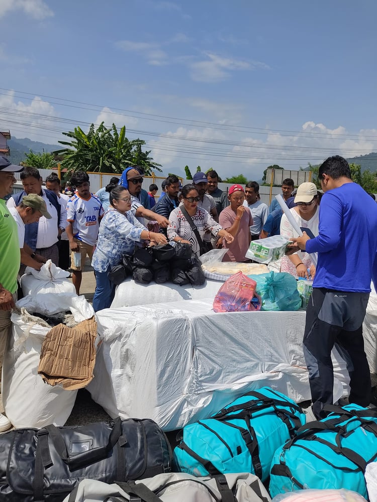 Devighat, Nuwakot relief distribution photograph 4